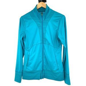 Womens New Balance Athletic Workout Jacket Full Zip Medium Aqua Blue 1727 EUC